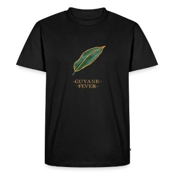 Guyane Fever Gold Or de Guyane feuille verte 05 - T-shirt Premium bio Homme - noir - Devant - Nico (187cm)