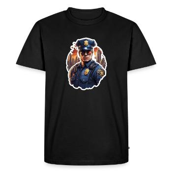 Police / Opérations / Profession / Emploi / Forces d’urgence - T-shirt Premium bio Homme - noir - Devant - Nico (187cm)
