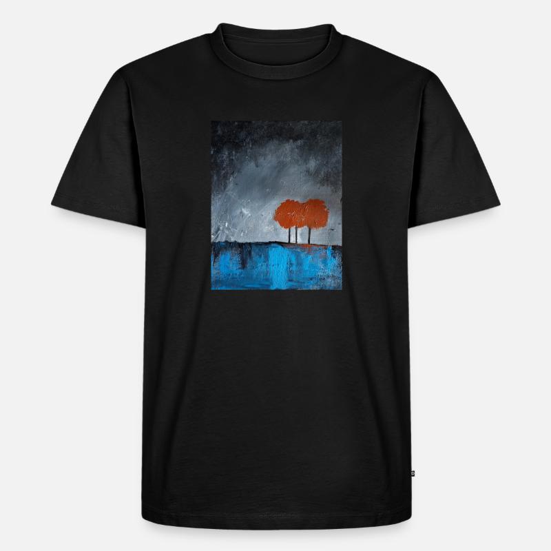 Red tree two - Männer Premium Bio T-Shirt - Schwarz