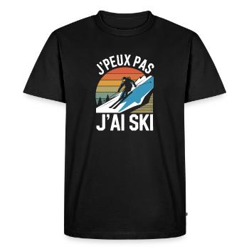 J'peux pas j'ai ski - T-shirt Premium bio Homme - noir - Devant - Nico (187cm)