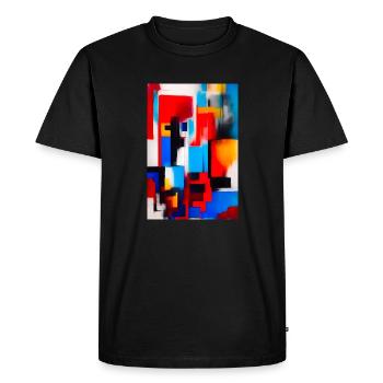 1 Abstrakte, digitale Malerei - Männer Premium Bio T-Shirt - Schwarz - Vorne - Nico (187cm)