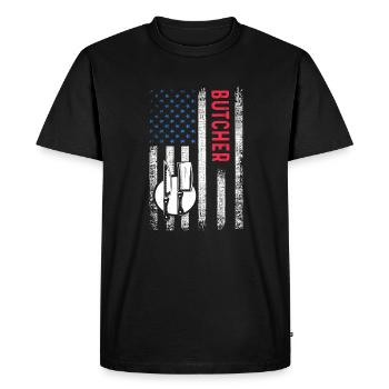 Butcher Butcher Butcher Butcher’s Shop Cadeau - T-shirt Premium bio Homme - noir - Devant - Nico (187cm)