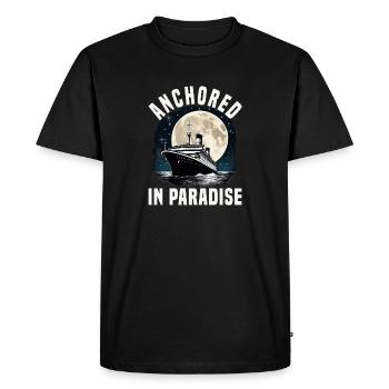 Groupe de vacances en bateau de croisière ancré au paradis - T-shirt Premium bio Homme - noir - Devant - Nico (187cm)
