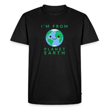 Planet Earth - Men's Premium Organic T-Shirt - black - Front - Nico (187cm)
