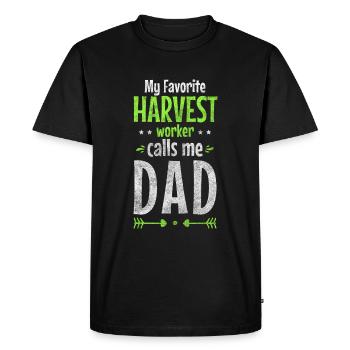 Agriculteur Champ de tracteurs - T-shirt Premium bio Homme - noir - Devant - Nico (187cm)