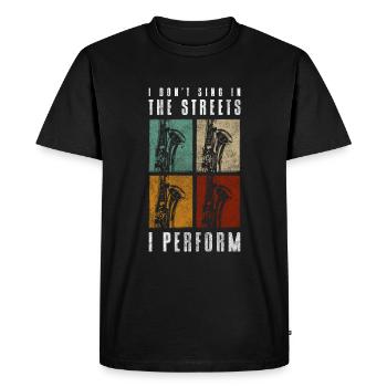 Spectacle de déversements de rue - T-shirt Premium bio Homme - noir - Devant - Nico (187cm)