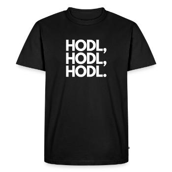 HODL, HODL, HODL. BLANC - T-shirt Premium bio Homme - noir - Devant - Nico (187cm)