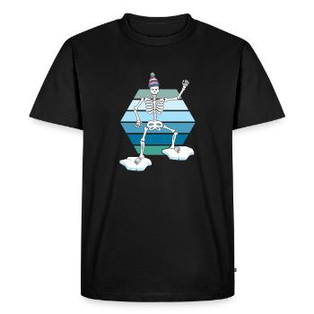 Bain de glace hiver natation rétro saison de natation hivernale - T-shirt Premium bio Homme - noir - Devant - Nico (187cm)