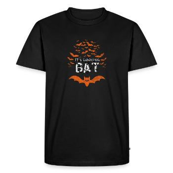 It's Looking Bat, Bat Swarm Halloween Pun - Men's Premium Organic T-Shirt - black - Front - Nico (187cm)