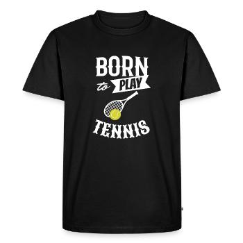 Né pour jouer au tennis joueur joueur - T-shirt Premium bio Homme - noir - Devant - Nico (187cm)