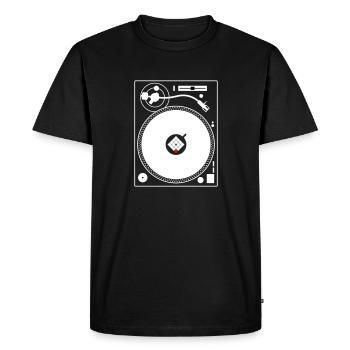 PLATTENSPIELER VINYLE DJ PLATINE VINYLE - T-shirt Premium bio Homme - noir - Devant - Nico (187cm)