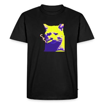 Fumer pour chat - T-shirt Premium bio Homme - noir - Devant - Nico (187cm)