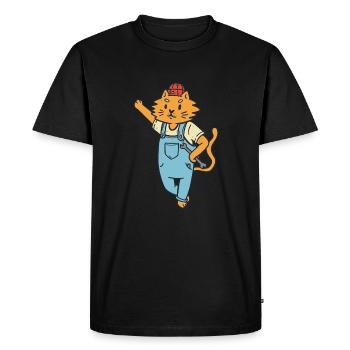 Car mechanic, tomcat, cat, hobbyist, hobbyist - Men's Premium Organic T-Shirt - black - Front - Nico (187cm)