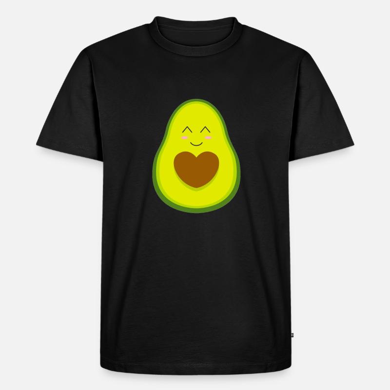 Avocado - Männer Premium Bio T-Shirt - Schwarz