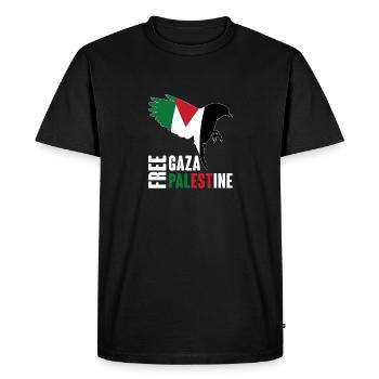 Gaza libre et Palestine libre - T-shirt Premium bio Homme - noir - Devant - Nico (187cm)
