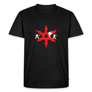 Ninja Fight - T-shirt Premium bio Homme - noir - Devant - Nico (187cm)
