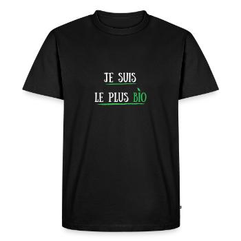 JE SUIS LE PLUS BIO - T-shirt Premium bio Homme - noir - Devant - Nico (187cm)