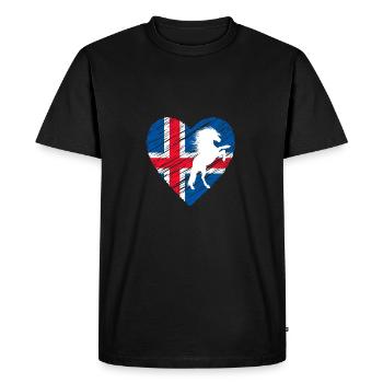 Cheval islandais - T-shirt Premium bio Homme - noir - Devant - Nico (187cm)