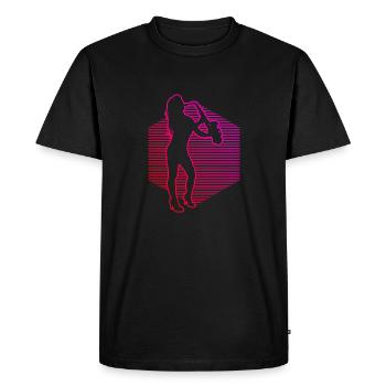 Saxophoniste Saxophone Saxophone Saxophone Saxophone - T-shirt Premium bio Homme - noir - Devant - Nico (187cm)