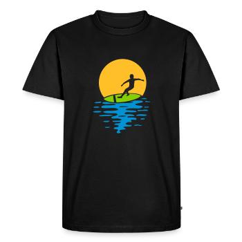 Evening Sun Surfer - Men's Premium Organic T-Shirt - black - Front - Nico (187cm)
