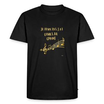 J'ai cours de chant - T-shirt Premium bio Homme - noir - Devant - Nico (187cm)