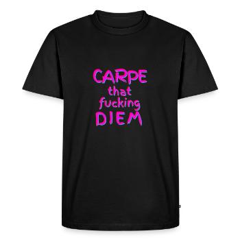 Carpe ce putain de Diem - T-shirt Premium bio Homme - noir - Devant - Nico (187cm)