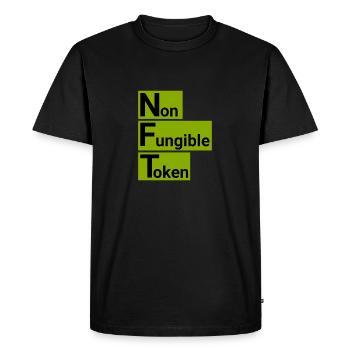 NFT (Non-fungible Token) - green Background - Men's Premium Organic T-Shirt - black - Front - Nico (187cm)