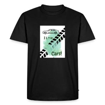 I love Cars - Men's Premium Organic T-Shirt - black - Front - Nico (187cm)