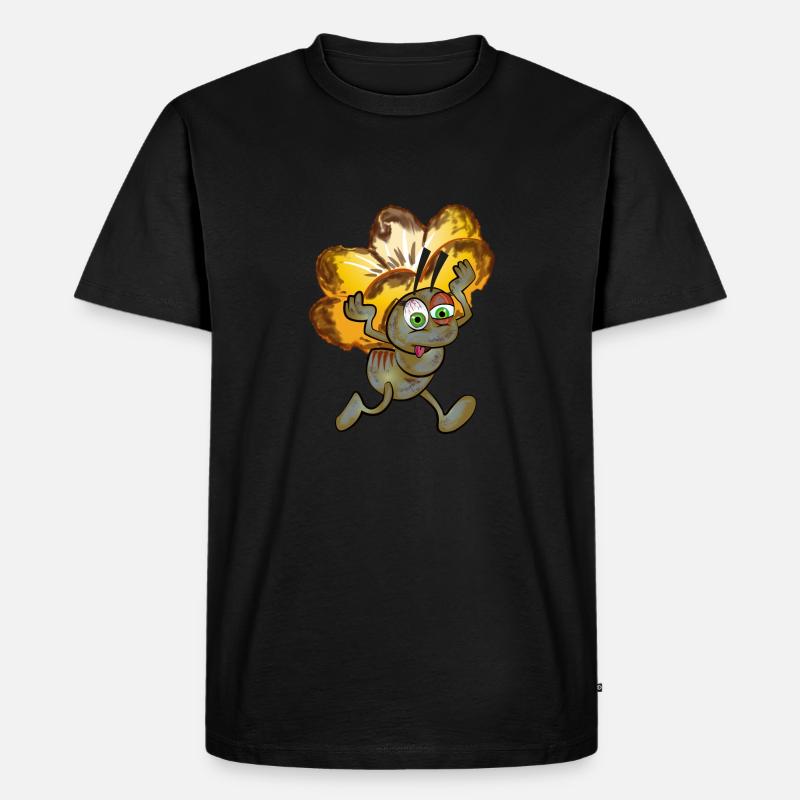 Zombie-Ameise mit einer Blume - Männer Premium Bio T-Shirt - Schwarz