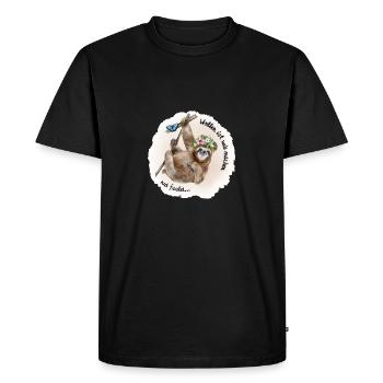 Vouloir, c’est comme faire - seulement plus paresseux - T-shirt Premium bio Homme - noir - Devant - Nico (187cm)