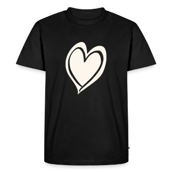 Coeur blanc noir - T-shirt Premium bio Homme - noir - Devant - Nico (187cm)