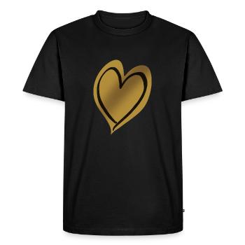 Cœur Or Noir - T-shirt Premium bio Homme - noir - Devant - Nico (187cm)