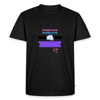 Positive vibes for everyone, Love and Balance - Men's Premium Organic T-Shirt - black - Front - Nico (187cm)