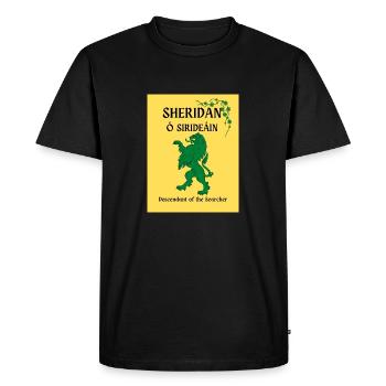 Sheridan Surname - Men's Premium Organic T-Shirt - black - Front - Nico (187cm)
