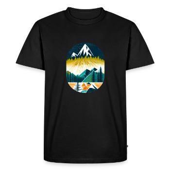 Mountain Adventure - Men's Premium Organic T-Shirt - black - Front - Nico (187cm)