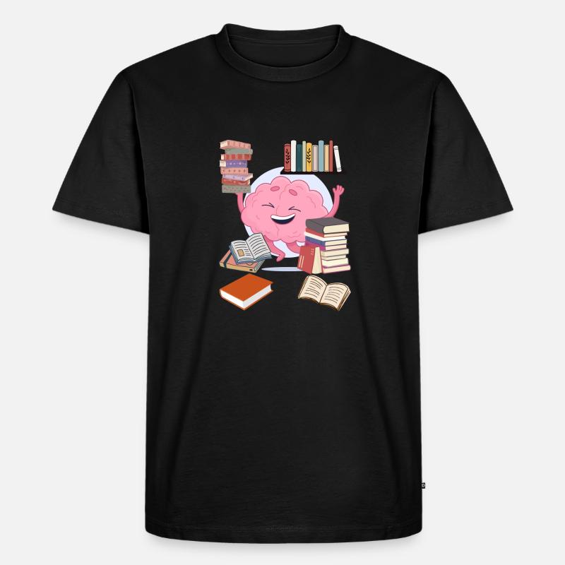 Bücher - Männer Premium Bio T-Shirt - Schwarz