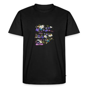 Fleurs printanières - Réveil printanier - T-shirt Premium bio Homme - noir - Devant - Nico (187cm)