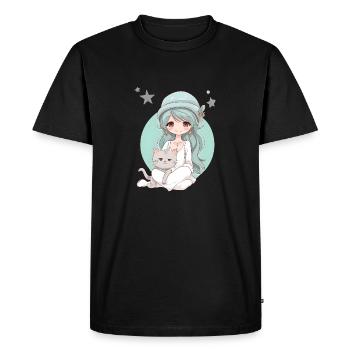 Menthe mystique - T-shirt Premium bio Homme - noir - Devant - Nico (187cm)