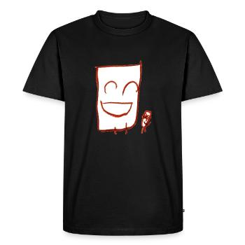 Happy fellas (white) - Men's Premium Organic T-Shirt - black - Front - Nico (187cm)