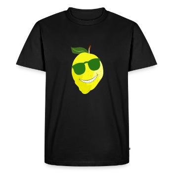 Citron heureux - T-shirt Premium bio Homme - noir - Devant - Nico (187cm)
