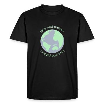 Aimer et protéger la planète Terre Cadeau climatique - T-shirt Premium bio Homme - noir - Devant - Nico (187cm)