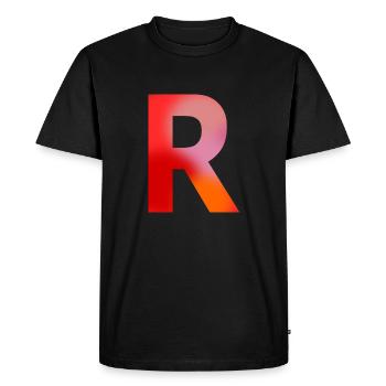 LETTRE R - T-shirt Premium bio Homme - noir - Devant - Nico (187cm)