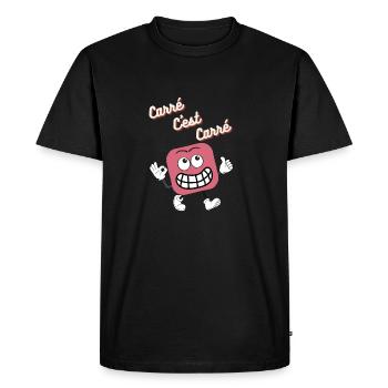 Carré c'est Carré - T-shirt Premium bio Homme - noir - Devant - Nico (187cm)