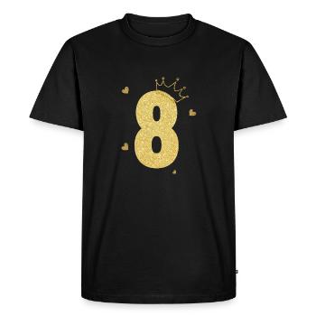 8e anniversaire couronne doré - T-shirt Premium bio Homme - noir - Devant - Nico (187cm)