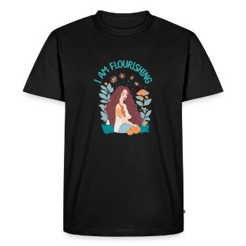 i am flourishing - Men's Premium Organic T-Shirt - black - Front - Nico (187cm)