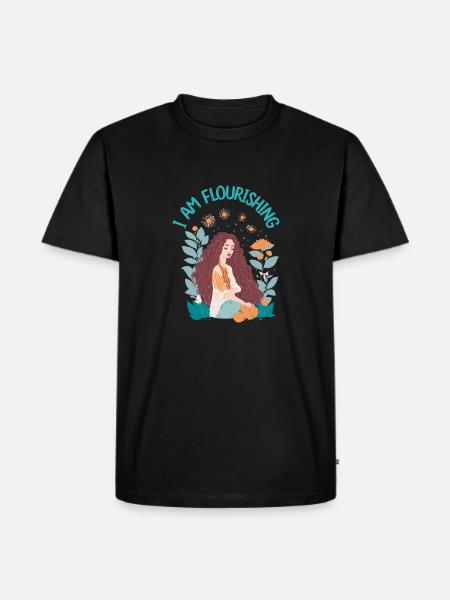 Ich blühe auf - Männer Premium Bio T-Shirt - Schwarz