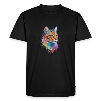 A multi-coloured wildcat - Men's Premium Organic T-Shirt - black - Front - Nico (187cm)