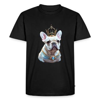 Tête de bouledogue français sur chemise et accès - T-shirt Premium bio Homme - noir - Devant - Nico (187cm)