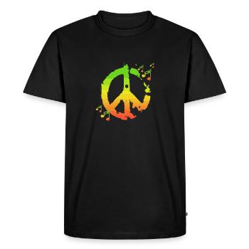 Paix reggae - T-shirt Premium bio Homme - noir - Devant - Nico (187cm)