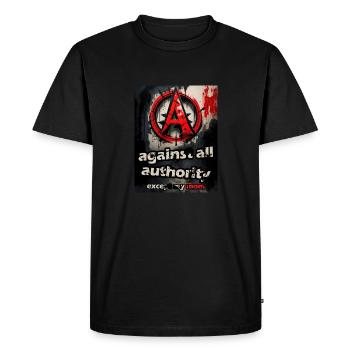 contre toute autorité, sauf ma mère - T-shirt Premium bio Homme - noir - Devant - Nico (187cm)